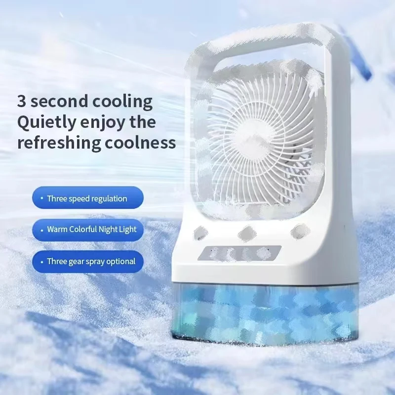 New Household Table Cooling Fan Usb Rechargeable Head Adjustable Water Cooled Air Conditioning Tank Low Noise Air Cooler Fans