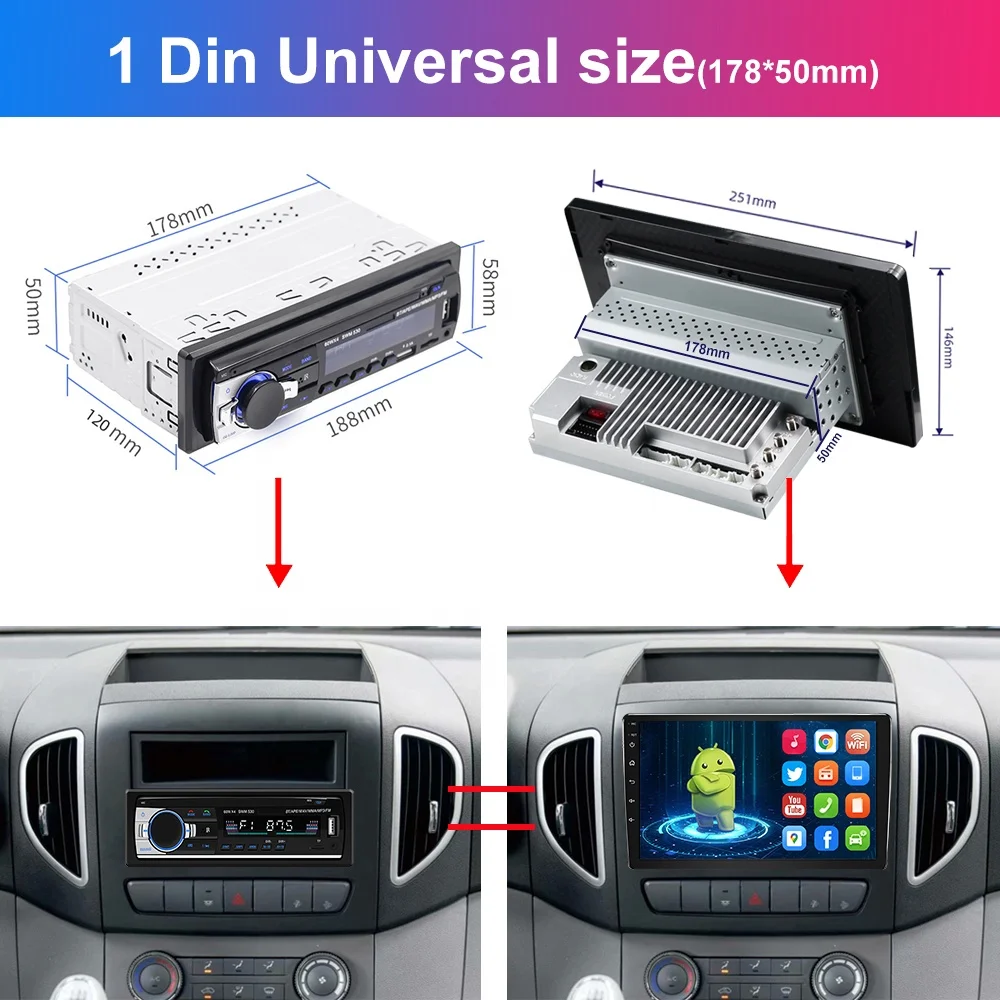 Universal single 1DIN Android GPS IPS 9/10.1 inch car radio1280*720 8- Core 4+64GB 4G Carplay RDS Car DVD player