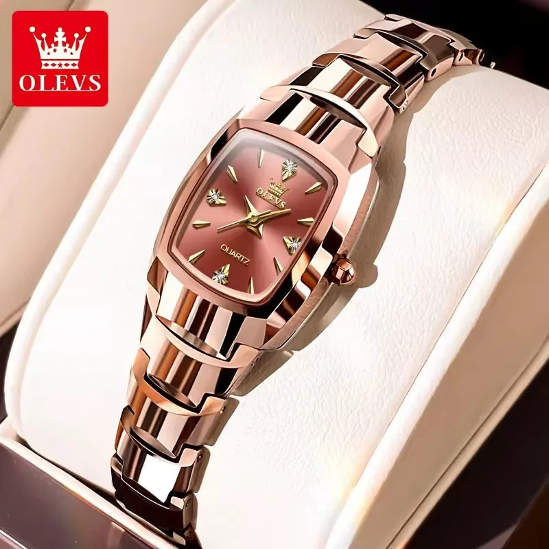New OLEVS 7006 Original Quartz Watch Tungsten steel Diamond Gold Wristwatch Waterproof Gifts Watch Couple Watch For Men Reloj