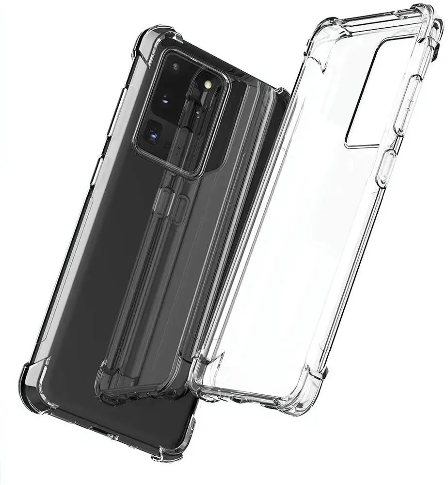 Противоударный прозрачный мягкий чехол для samsung galaxy s20 силиконовая задняя крышка сотового