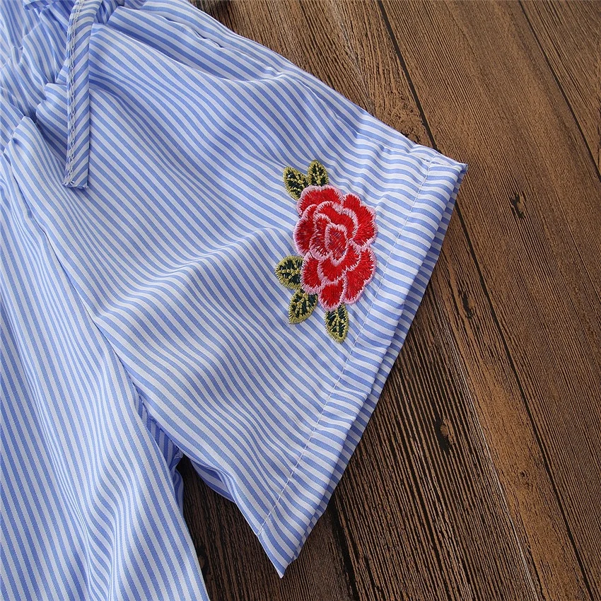 Европейские и американские летние комплекты детской одежды 2021 комбинезоны с летящим рукавом платья для девочек детская одежда