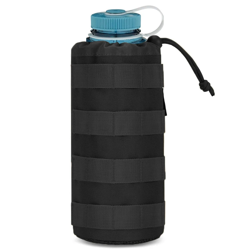 Tactical Military Drawstring Open Pouch Water Bottle for Motorcycle Scooter and Travel