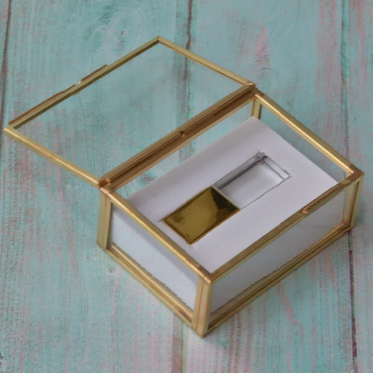 various colors micro glass box for usb flash drive with foam insert and lock photography personalized wedding gift OEM ODM