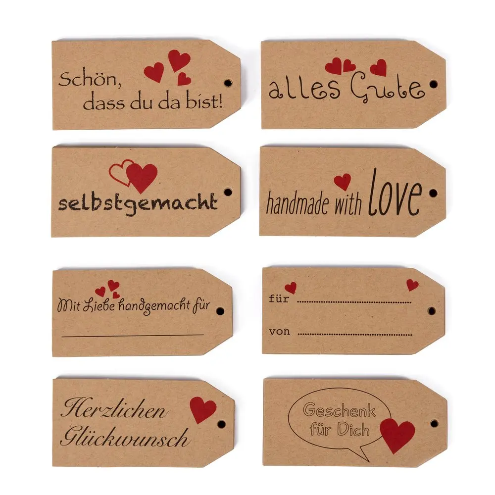 Jute Twines String gift tags for Birthday Party Wedding Decoration Gift Organizing Brown Craft Scalloped Paper Label gift Tags