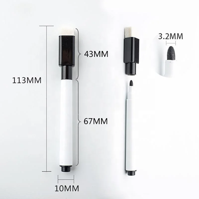 Wholesale Fine Tip Black Magnetic Whiteboard Marker Pen Set With Eraser