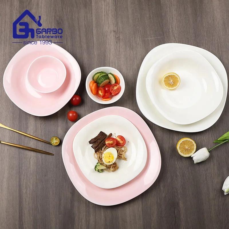 Wholesale Good Quality 9inch Resistant Opal glassware Microwave Safe Food Grade Glass Dish Dinner Deep Soup Plate