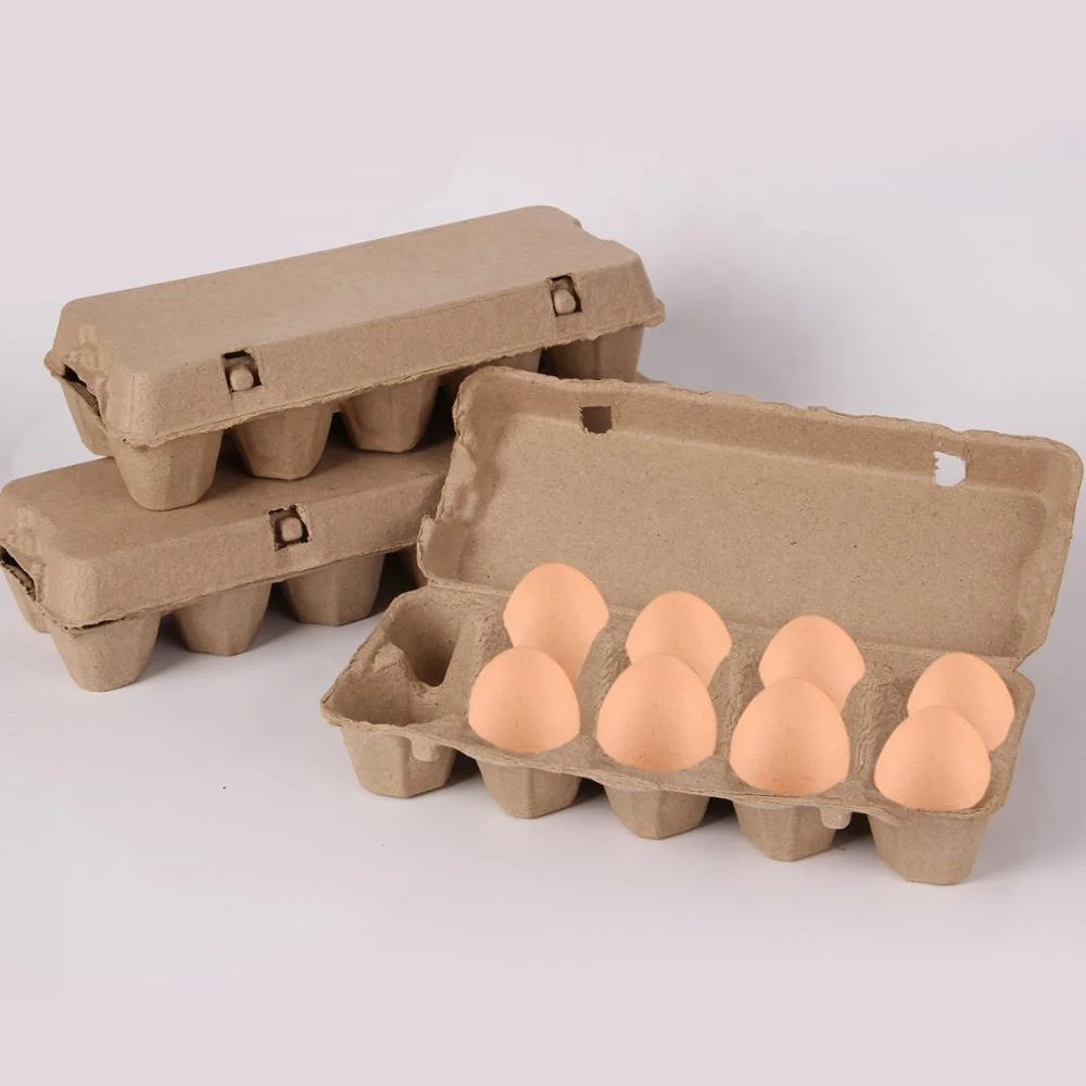 Eco-friendly colored useful pulp paper egg chicken 6/12 eggs box packaging for sale