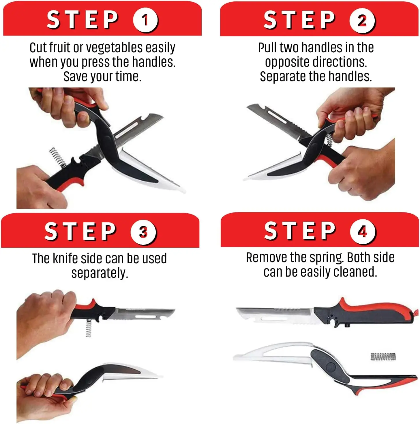 Detachable 6-in-1 Kitchen Scissors with Cutting Board Fruit Vegetable Meat Cutter Bottle Opener Fish Scale Scraper Food Shears