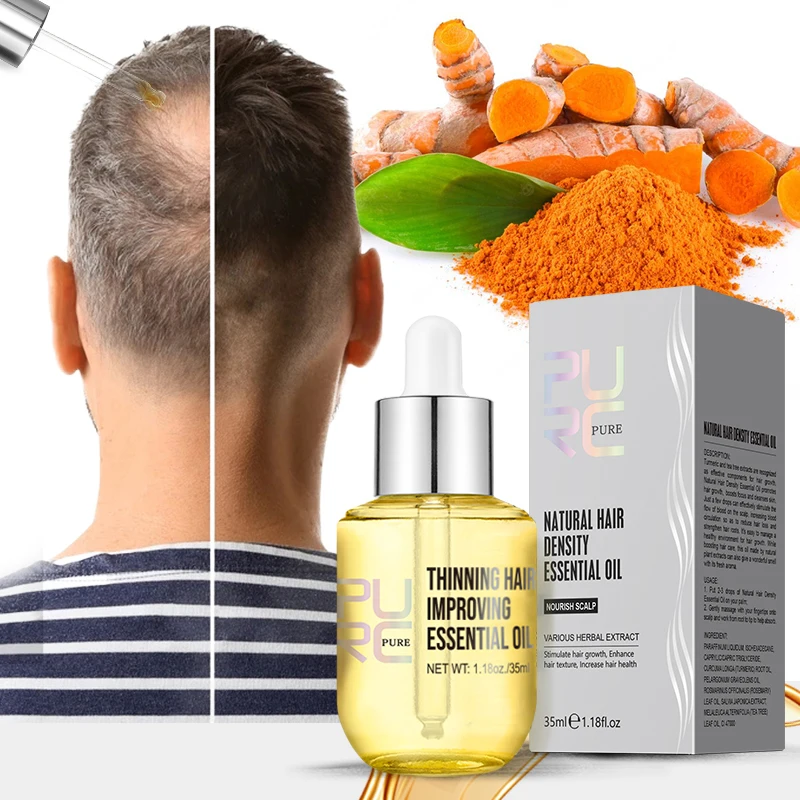 Private Label PURC Natural Hair Density Essential Oil Organic Ginger Hair Growth Oil Serum Fast Hair Growth Products