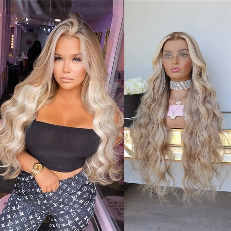Single Donor Ash Brown Blonde Color Loose Deep Wave Virgin European Cuticle Aligned Human Hair HD Full Lace Wigs