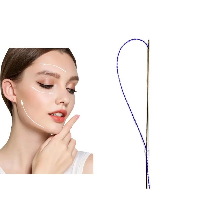 Medical Absorbable Face Lifting 21g 100mm Pdo 3d 4d 6d Cog Threads With Blunt Needle