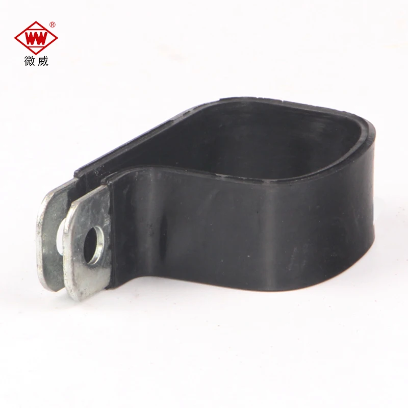 Chinese manufacturer custom metal hose clamp  type R rubber clamp automobile oil pipe fixing clip