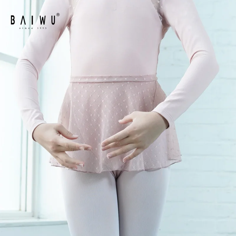 119243003 Baiwu New Arrival Kids Dance Skirt Mesh Wrap Ballet Skirt