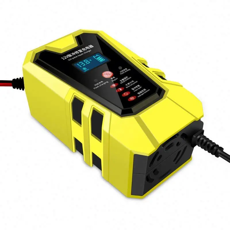 12V 6A Pulse Repair Charger with LCD Display, Automatic Smart Fast Battery Charger,Motorcycle Car Battery Charger