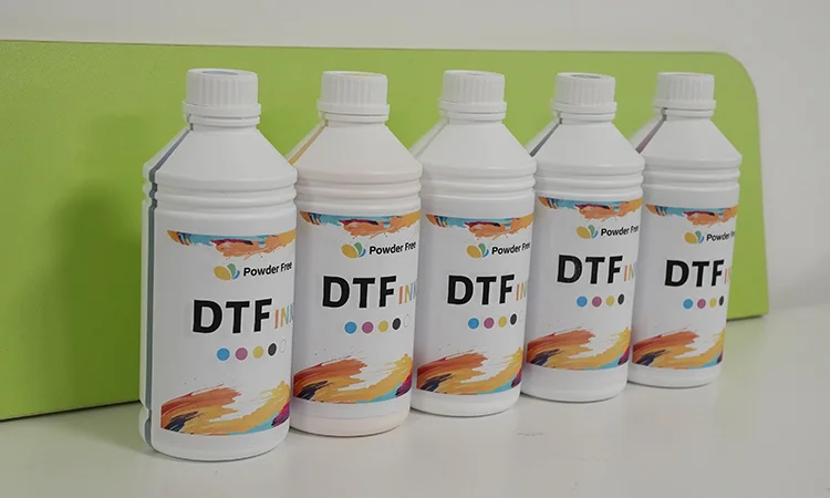 Powder Free 1000ml CMYKW DTF Ink for T shirt printing
