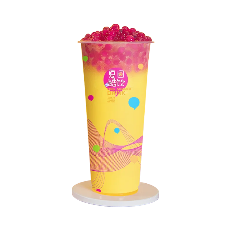 
Factory Price Low MOQ Clear Plastic Bubble Tea Cup Juice Cup with Lid 