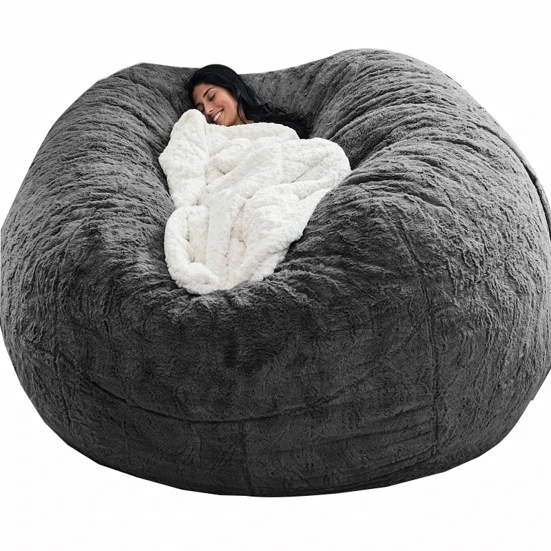 K&B big sale modern large lazy bean bag living room sofa fur bean bags cover