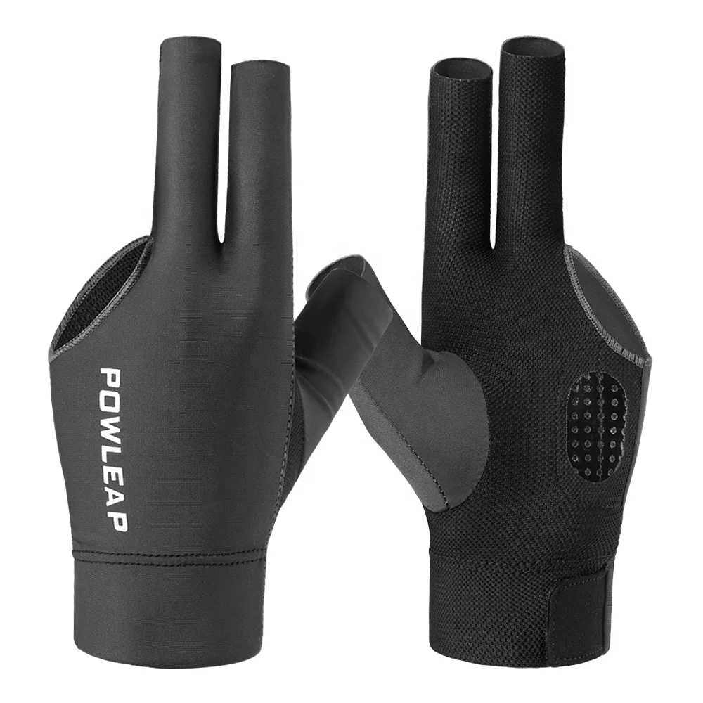 OEM Custom Latest Design New Style Three Fingers Snooker Gloves Pool Cue Hot Sale Billiard Shooter Gloves