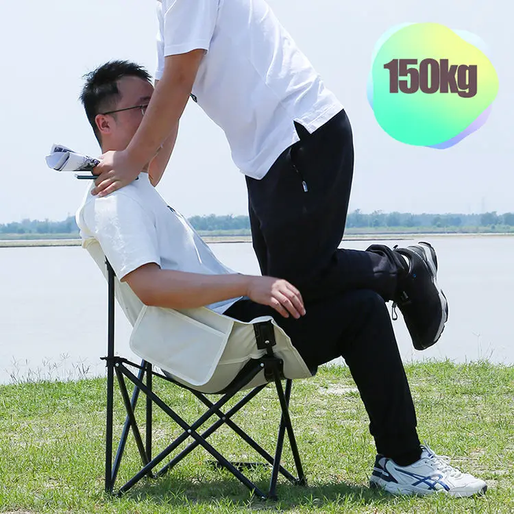 YOUQI Camping Folding C Moon Chairs Portable Mini   Outdoor Backpack Chair for Travel Picnic Beach Fishing Hiking