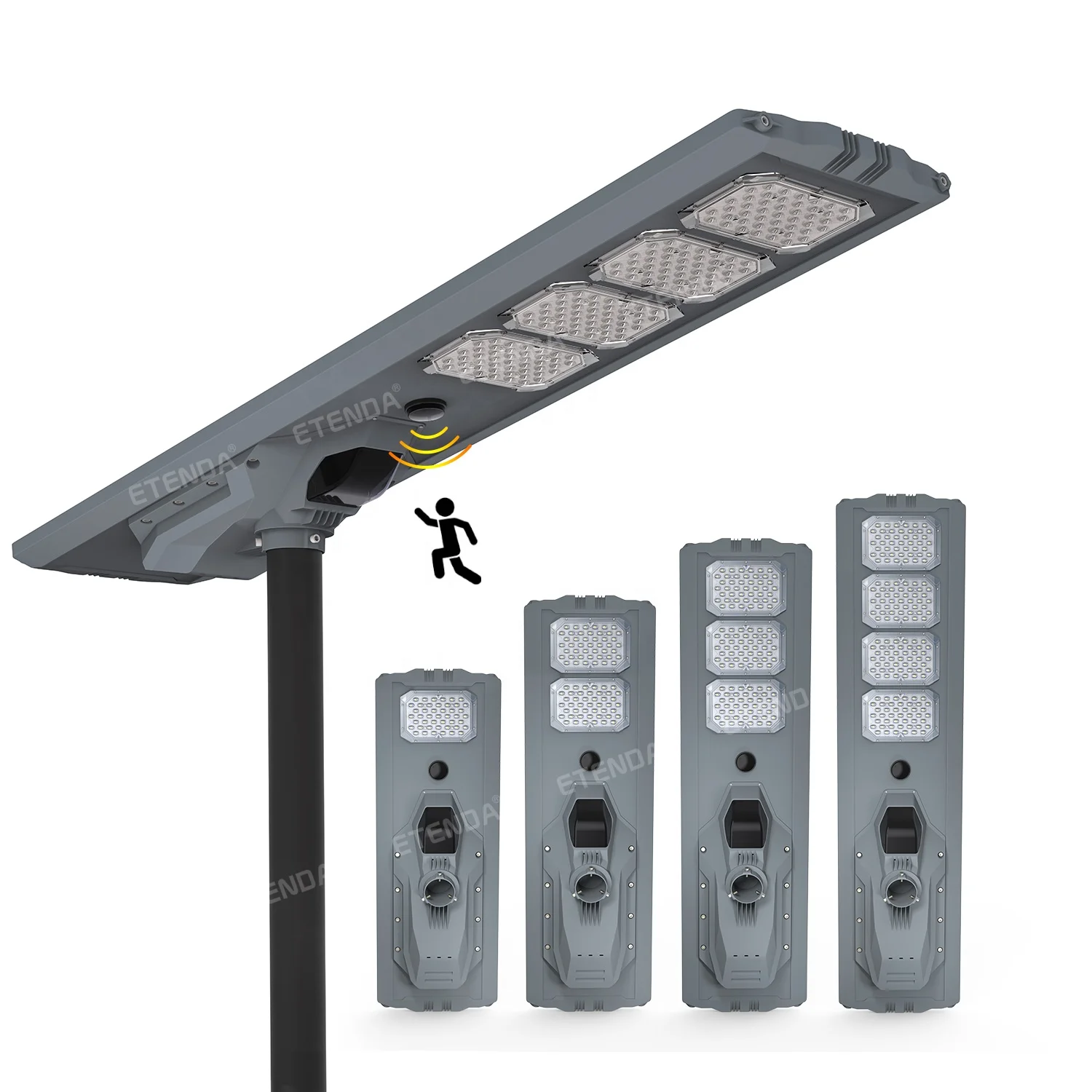All in One Radar Sensor Solar Street Light Outdoor Waterproof Aluminum Solar Led Street for Project Road
