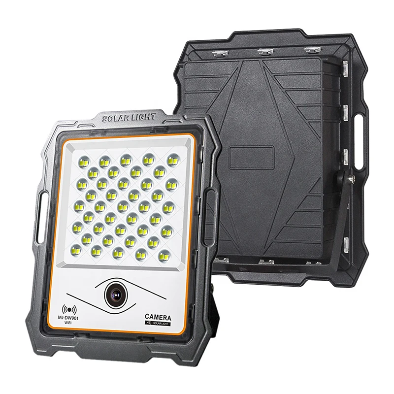 IP67 Outdoor Solar Powered Panel Motion Sensor Flood light 200w 300w CCTV Security Camera 100w