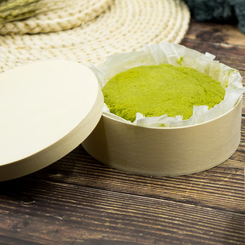 Hot Sell Biodegradable Wood Mold to go Wooden Round Brie Cake Veneer Cheese Box for Charcuterie Platter Board Packaging 75mm