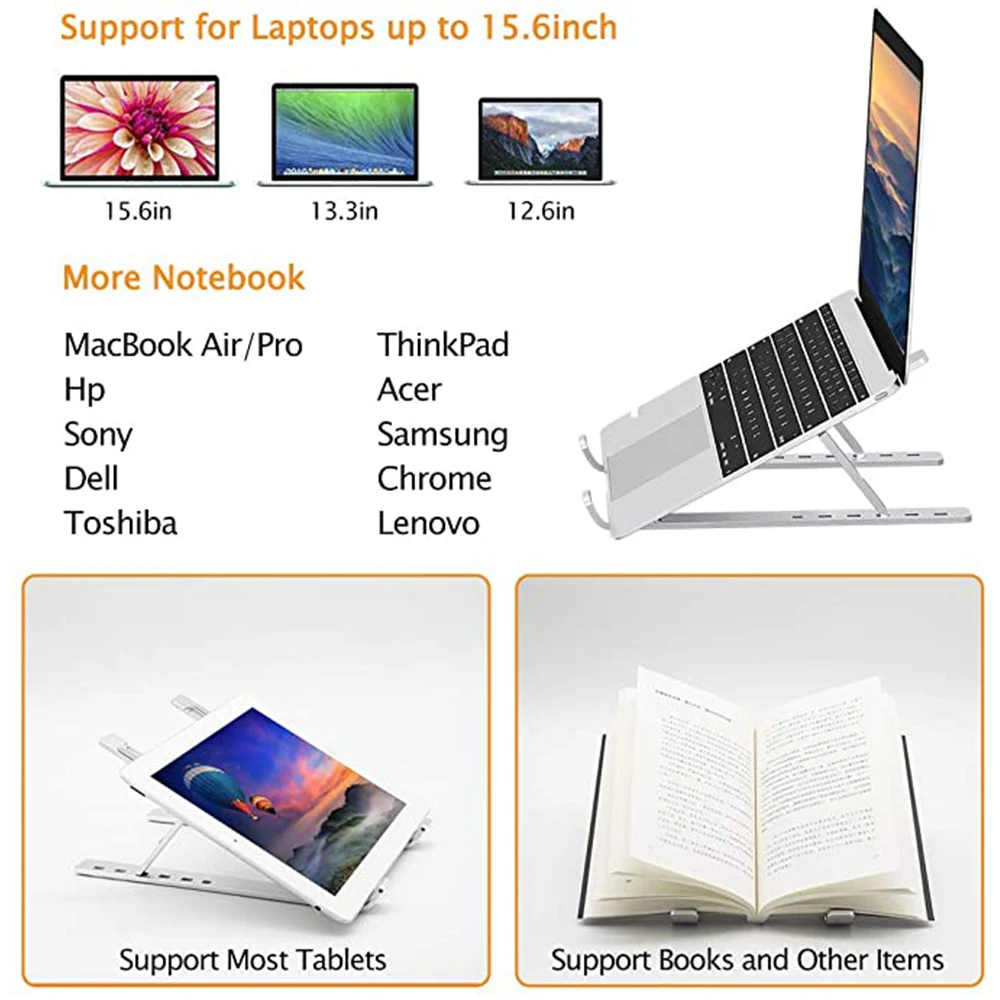 Сплав для ПК регулируемой высоты подставка ноутбука складной портативный MacBook