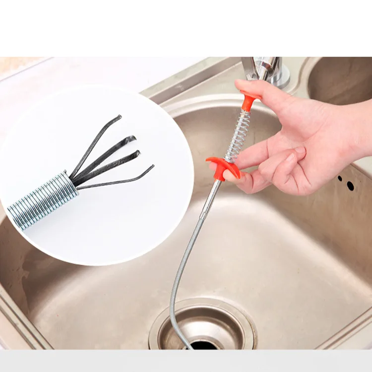 85cm Retractable Four Claws Grabber Pick Up Tool Flexible Drain Cleaning Tool for Sink Kitchen Toilet