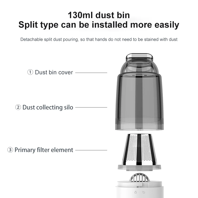 Wireless car vacuum cleaner suction portable hand-held car home vacuum cleaner cordless mini portable smart vacuum cleaner