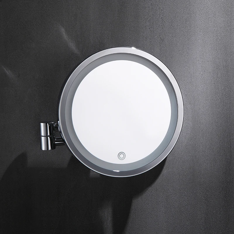 Hotel Folding Extendable 304 Stainless Steel Magnifying Round Bathroom Mirror