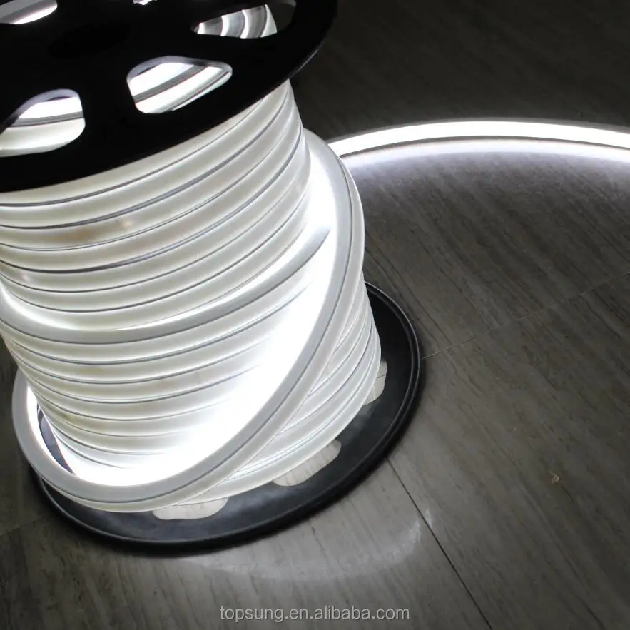 Outdoor flexible neon led strip yellow 24v 10cm cut top bend 16x16mm amber led linear lighting tape