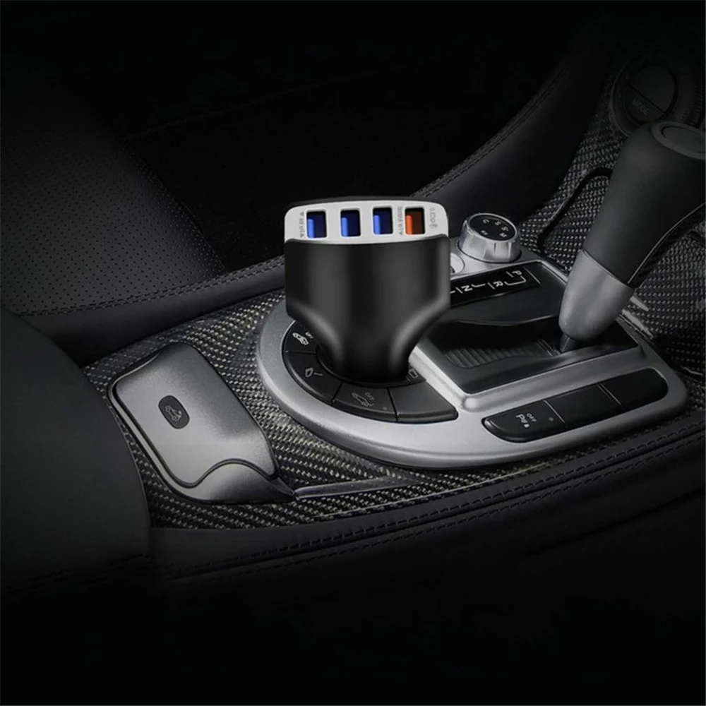 USB Car Charger Socket LED Voltmeter Power Socket Rocker Switch Panel