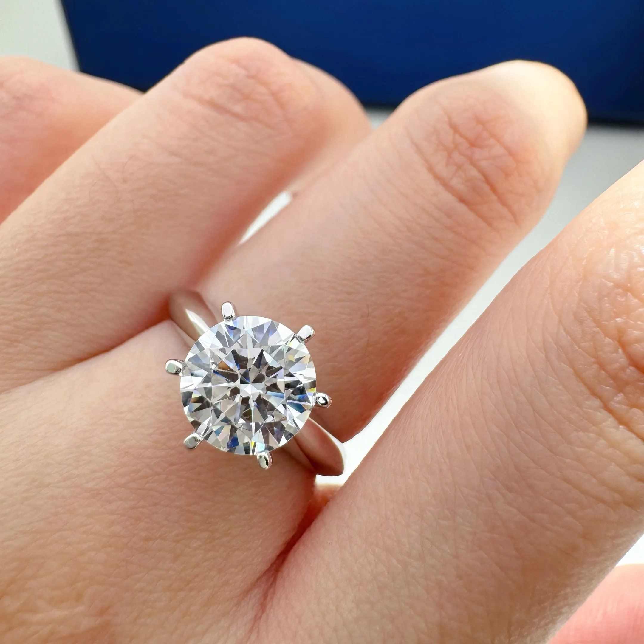 Etsy Wholesale Women Jewelry S925 Sterling Silver Gold Plated 1/2/3ct D VVS Moissanite Diamond Engagement Wedding Band Ring with GRA