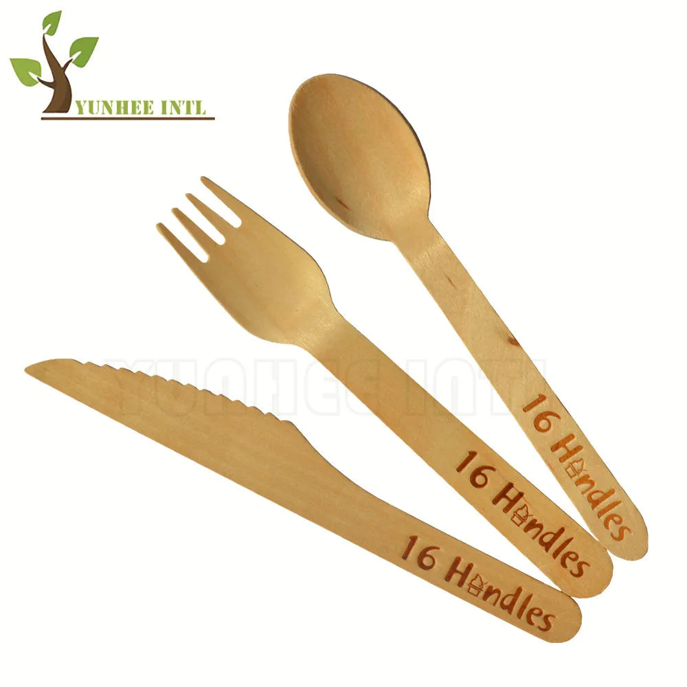 F-S-C Approved Disposable Birch Wood Knife with LOGO Hot Stamped