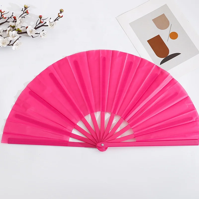 Stock 33CM 13inch Folding Fan Vintage Plastic Folding Hand Fan Craft Folding Fan for Halloween Party Wedding Dancing