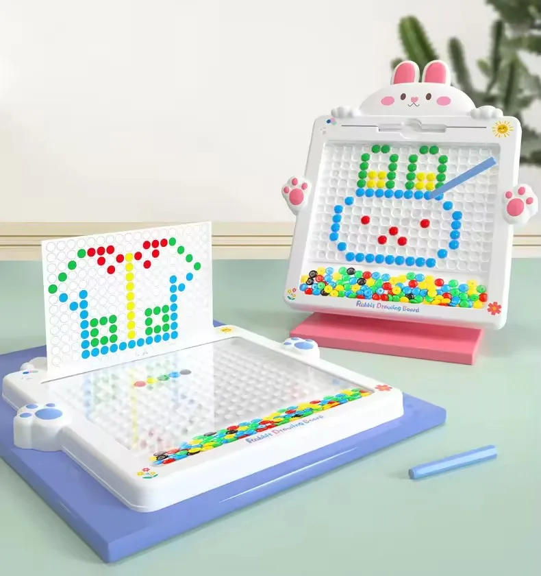 Красочные бусины «DIY» креативный мультяшный кролик Развивающая игра доска для рисования магнитная детская ручка игрушка