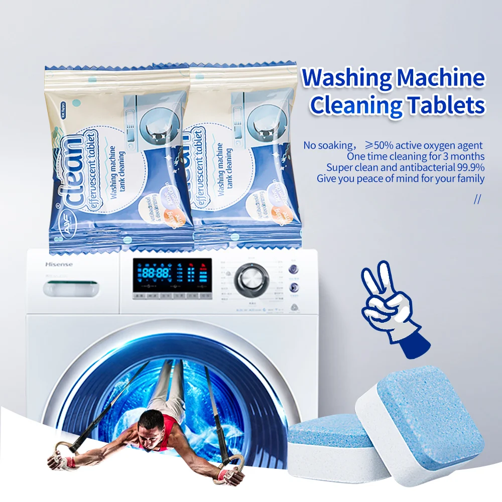 Custom Logo Package Washing Machine Drum Cleaner Deep Cleaning Remove Stain Washing Machine Cleaner Effervescent Tablets