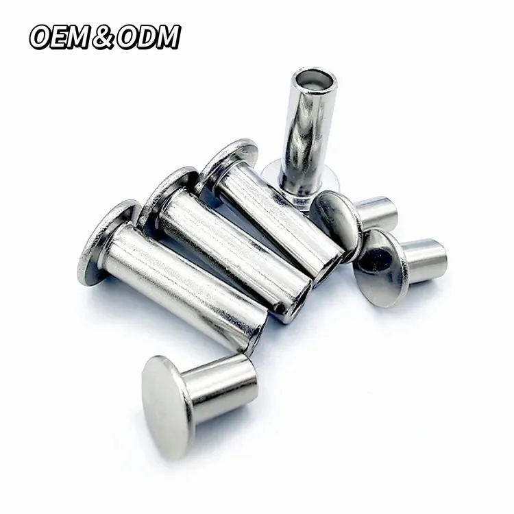 Factory Supply Flat Head Semi Tubular Rivets For Leather Fashion Rivets And Studs