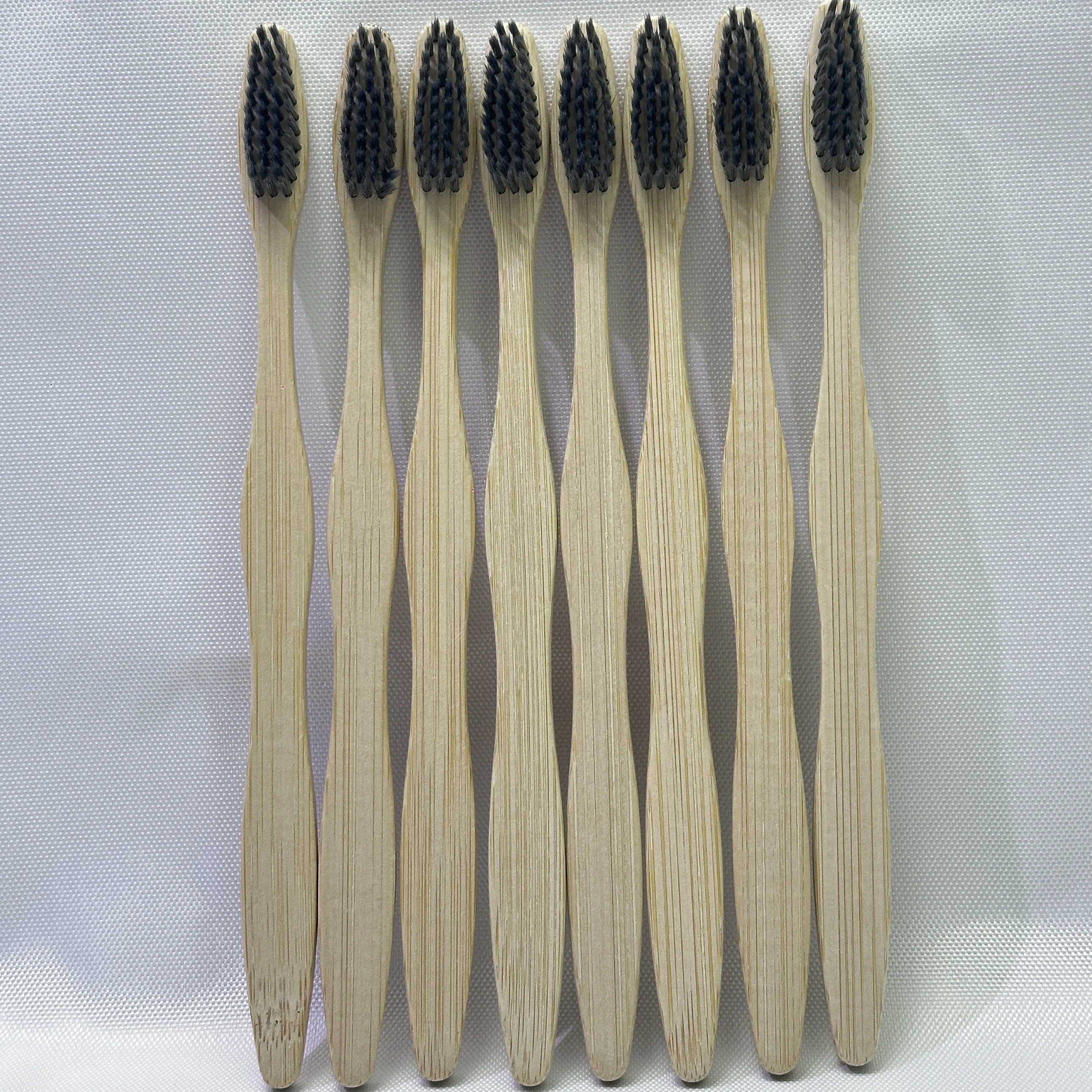 soft bamboo brush handle wood Black bristles bamboo toothbrush Wholesale adult toothbrush