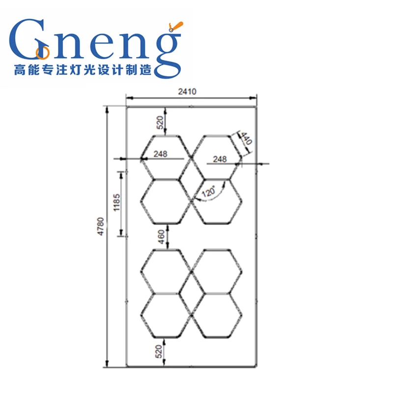 Factory direct sale the hive design LED light for the car care equipement room and workshop