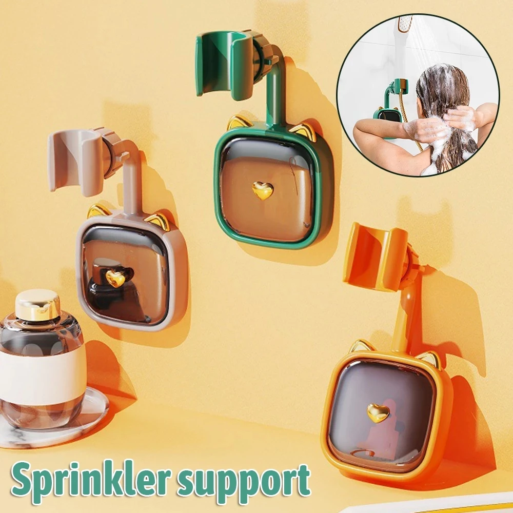 Bathroom Water Heater Shower Bracket Non-punch Movable Adjustable Hanging Seat Sprinkler Fixed Base Self-adhesive Storage Racks