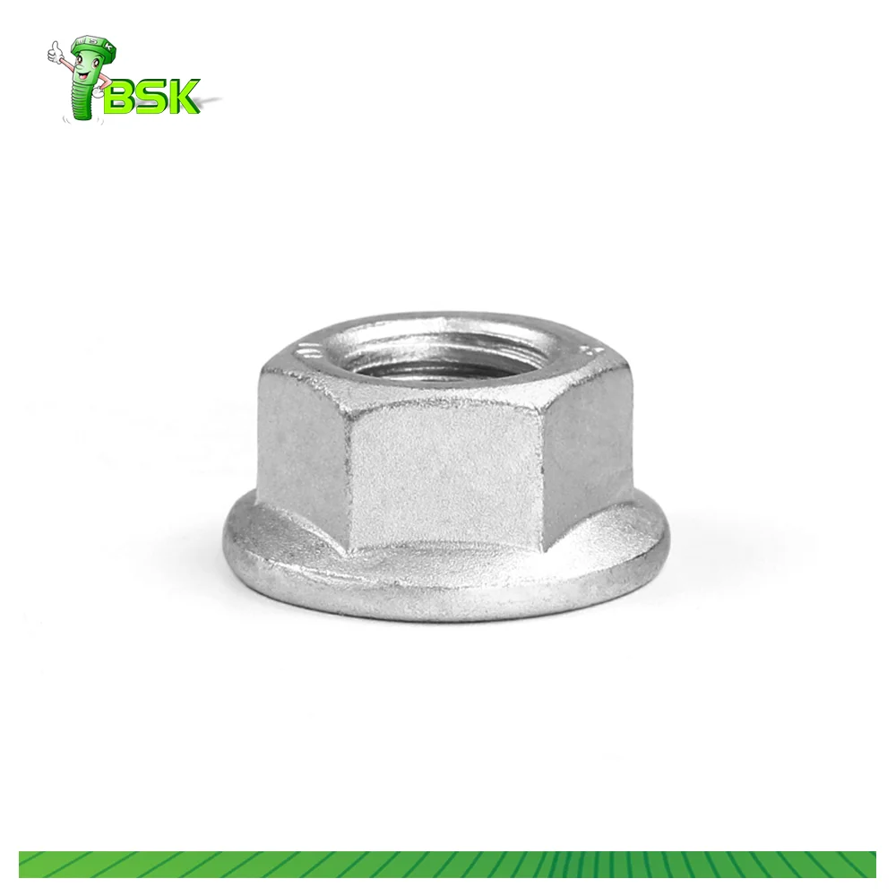 Din 6923 Шестигранная Фланцевая гайка Метрическая M2.5 до M30 дюймов от 6-32 3/4-10 класс 10 горячеоцинкованная ISO 7575