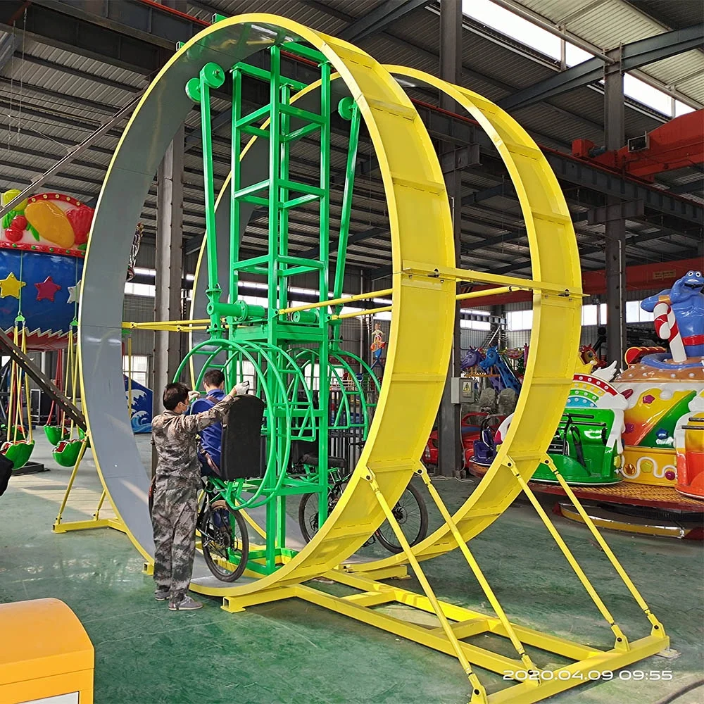 Indoor and Outdoor Funfair Games Rides Double Seats 360 Degree Rotating Manpower Flying Bike for Sale