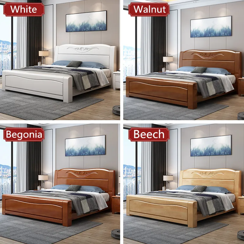 Экономия места гидравлический подъемник хранилище большой размер деревянная двойная кровать белого