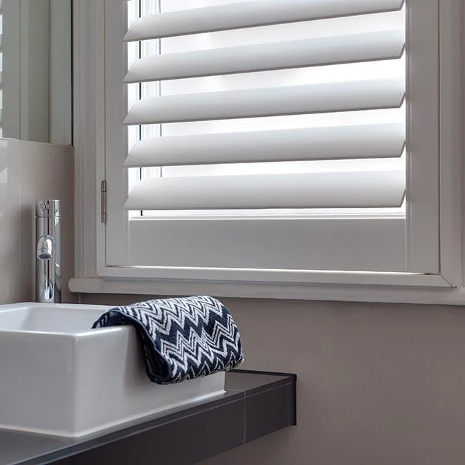 
French Door Wooden Louver White Custom Made Plantation Shutters 