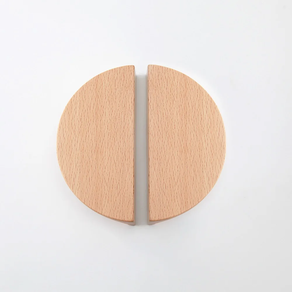 MAXERY Semi Round Timber Handle Wooden Handle for Furniture Cabinet