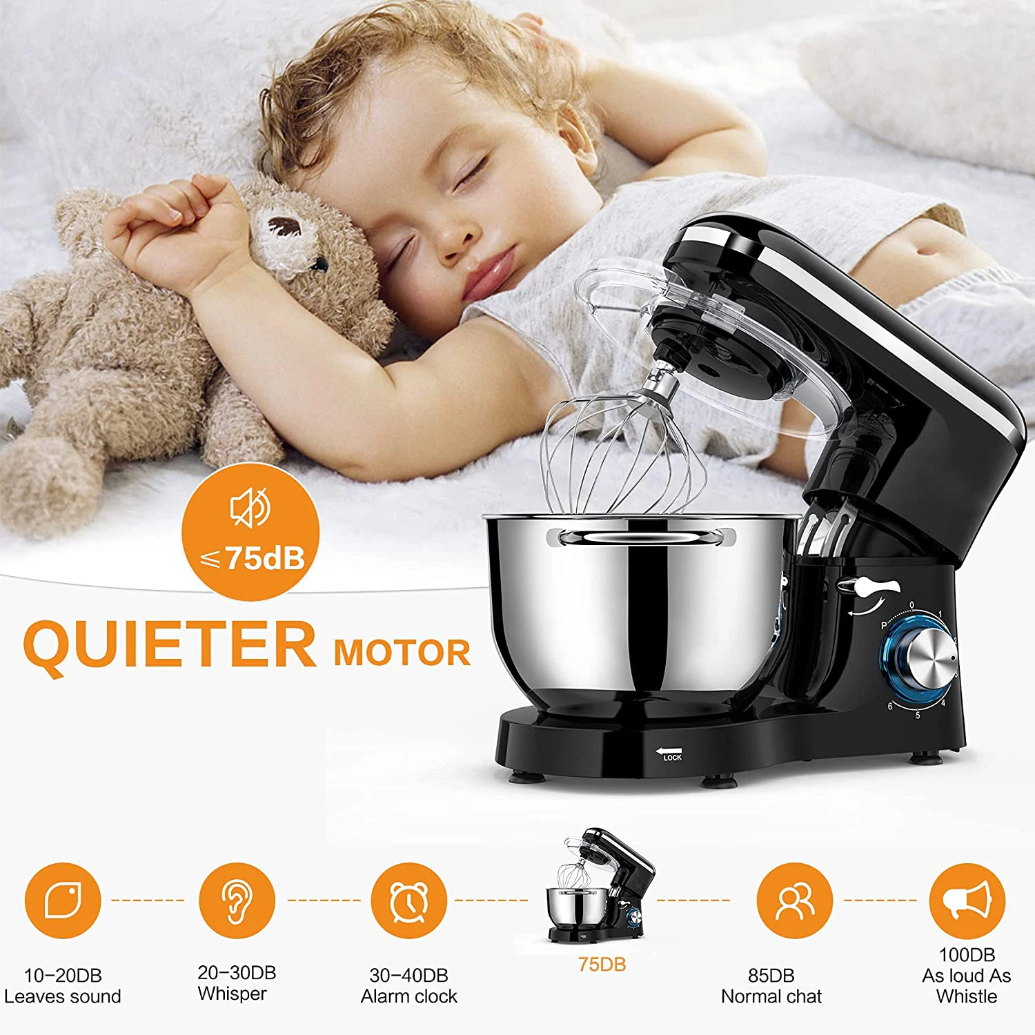 Hot Selling Kitchen Appliances Electric Home Spiral Bread Dough Mixer Stand Food Mixers for Bakery With Dough Hook