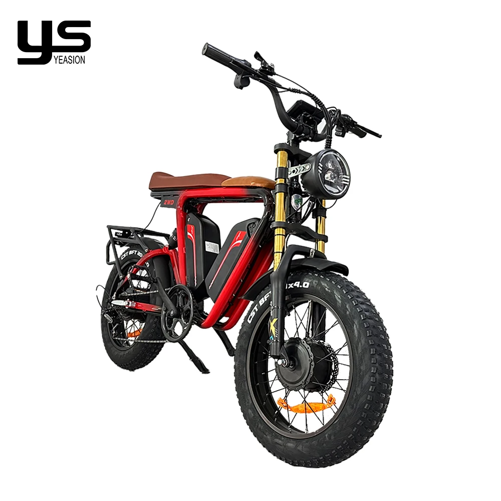 Ebike 1000w 48v 22ah*2 dual batteries long range full suspension hydraulic brake MTB off road Fast fat tire electric bicycle
