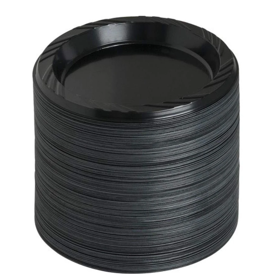 Plastic Plates 6 Inch Round Plastic Microwave Safe Crystal Clear Disposable Plastic Dinnerware Party Plate