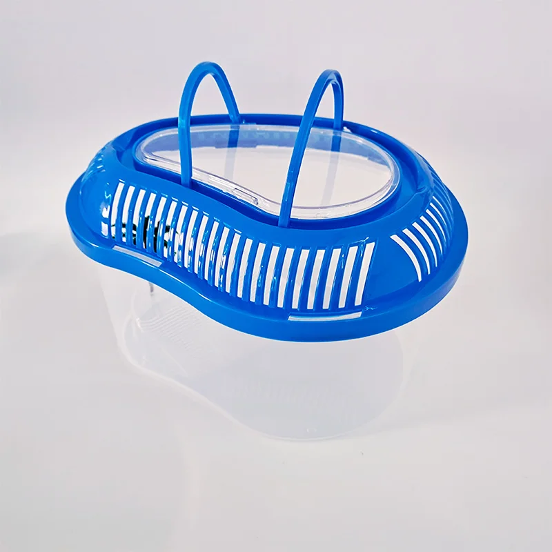 Plastic Turtle Habitat Reptile Aquarium Tank for Crayfish Crab Durable with Cover 20.7x15.8x12.8cm